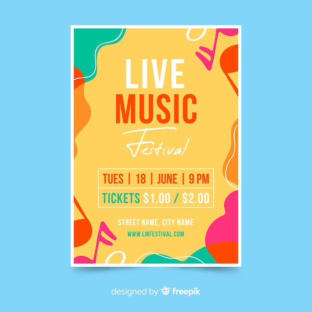 Colorful Music Festival Poster Template – Free Download