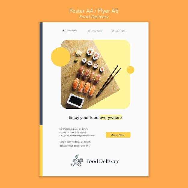 Food Delivery Poster Template – Download Free Stock Photo