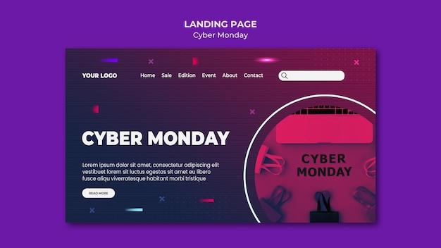 Cyber Monday Landing Page Template – Free Download