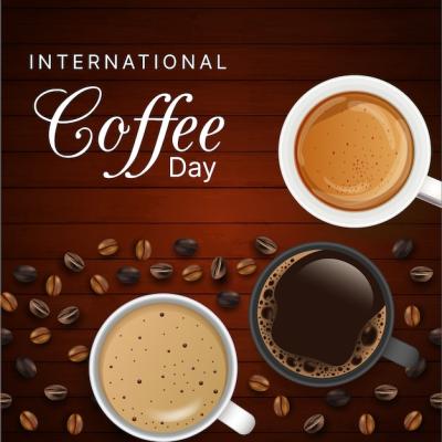 Realistic International Coffee Day Illustration – Free Download