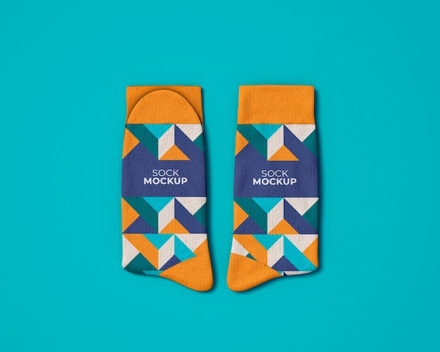 Mock-up Design for Socks with Abstract Pattern – Free Download