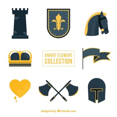 Classic Medieval Elements Vector Templates – Free Download