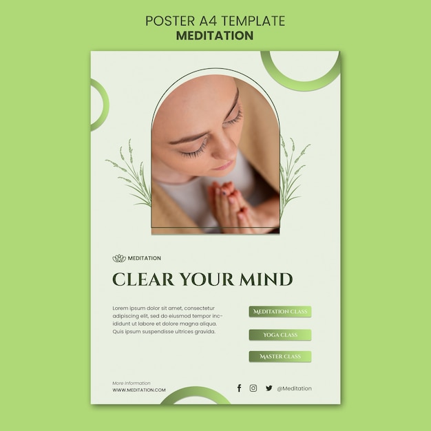 Mediation Vertical Poster Template Featuring Woman Doing Yoga – Free Download