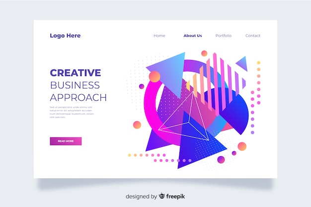 Geometric Shapes Mixture Landing Page – Free Download