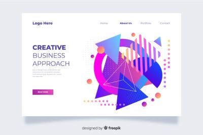 Geometric Shapes Mixture Landing Page – Free Download