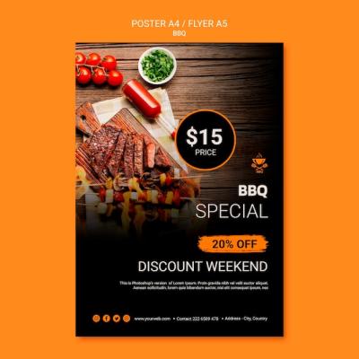 BBQ Themed Poster Template – Free Download