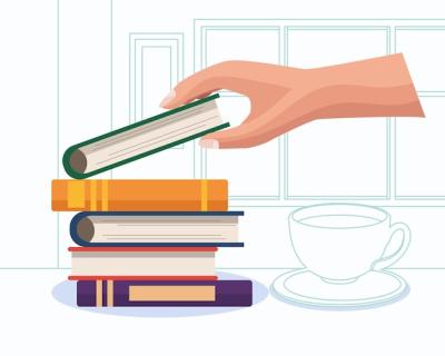 Hand Holding Books and Coffee – Download Free Stock Photo