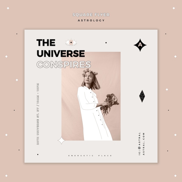 Squared Flyer Template for Astrology – Free Stock Photo, Download for Free