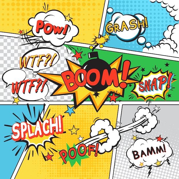 Comic Set Background – Free Download, Free Stock Photo