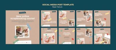 Paper Texture Instagram Post Design Template – Free Download