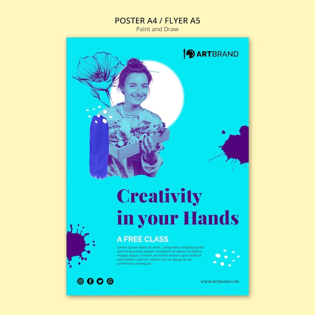 Creativity is in Your Hands Poster Template – Download Free Stock Photo