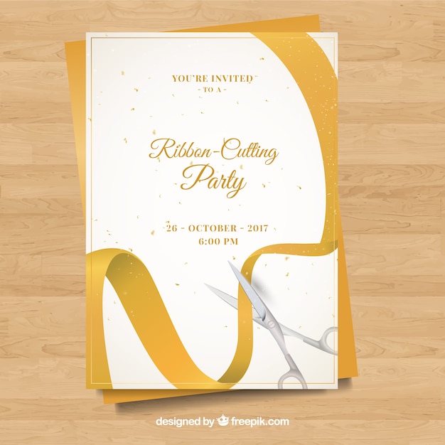 Golden Card Design for Your Opening Party – Free Download