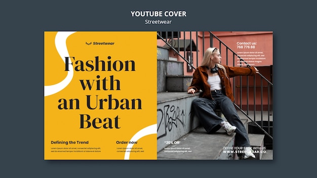 Youtube Cover Template for Streetwear Fashion Shopping – Free Download