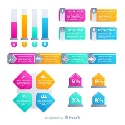 Flat Colorful Gradient Infographics Elements – Free Download