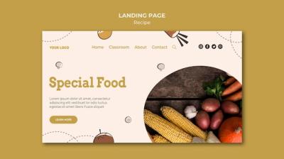 Recipe Landing Page Template Design – Free Download