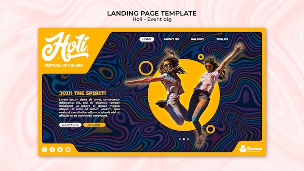 Holi Festival Landing Page Template – Free Stock Photo for Download