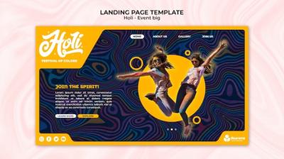 Holi Festival Landing Page Template – Free Stock Photo for Download