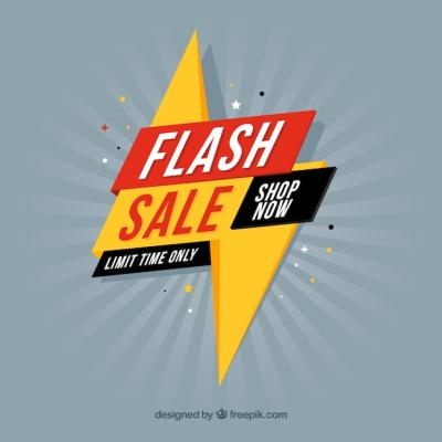 Flat Style Flash Sale Background – Free Download