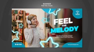 Feel the Music Concept Banner Template – Free Download