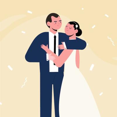 Hand Drawn Wedding Couple Illustration – Free Stock Photo, Download for Free