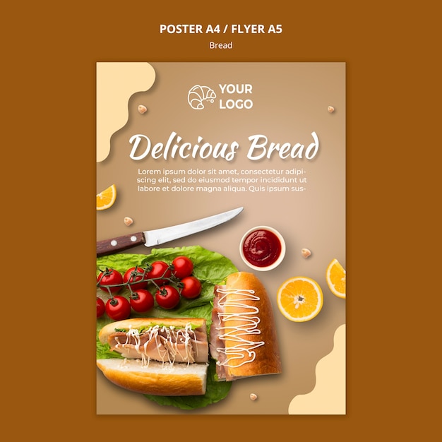 Bread Concept Poster Template – Free Download