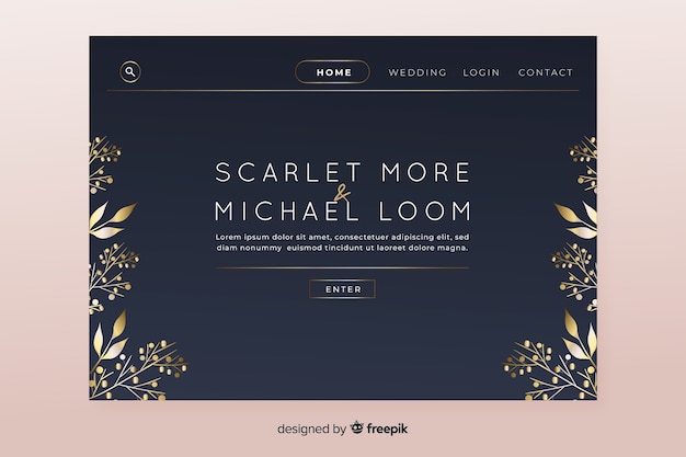 Beautiful Wedding Landing Page Design – Free Download