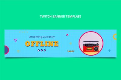 Flat Design 90s Music Festival Twitch Banner – Free Download