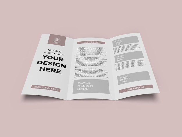 Realistic Trifold Brochure Mockup Template – Free Download