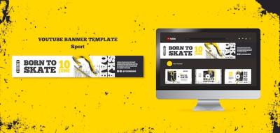 Sport Concept YouTube Banner Template – Free Download