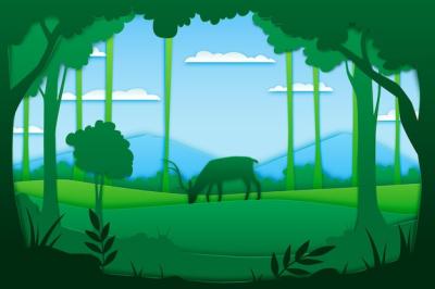 Stunning Forest Landscape Vector Template – Free Download