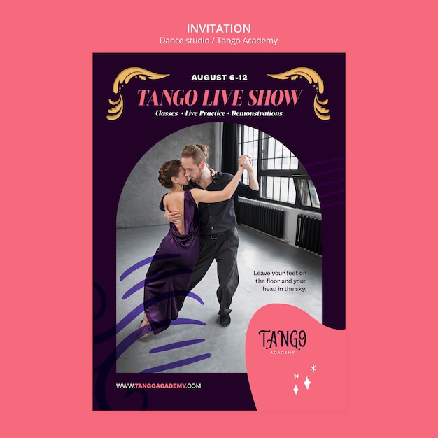 Invitation Template for Dance Studio Classes – Free Download