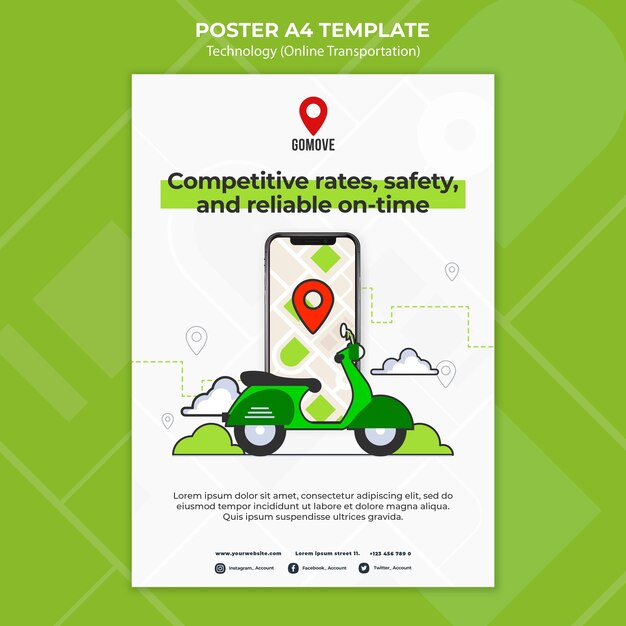 Online Transportation Poster Template – Free Download