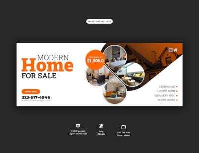 Facebook Cover Banner Template for Real Estate and Property – Free Download