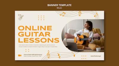 Flat Design Music Banner Template – Free Download