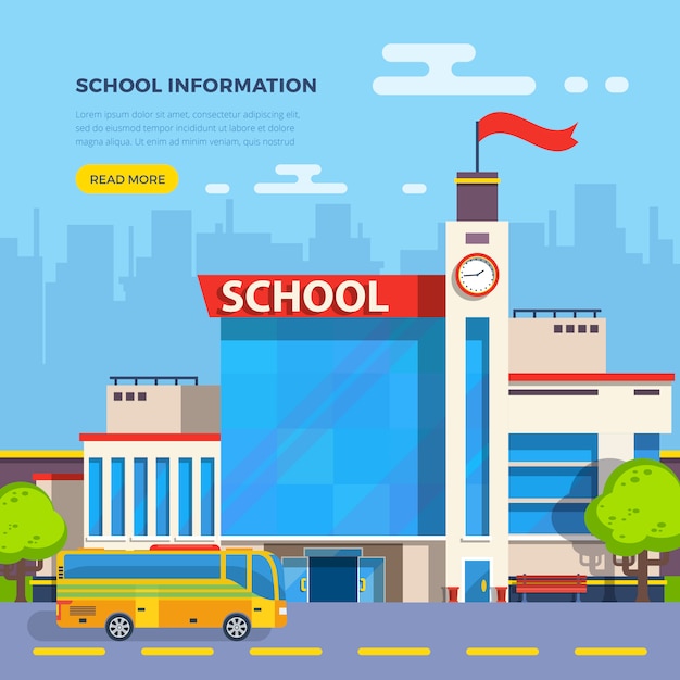 School Flat Illustration – Free Download