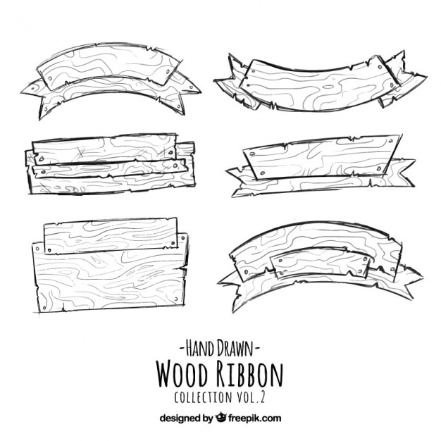 Hand Drawn Wooden Signs – Free Download for Eye-Catching Designs