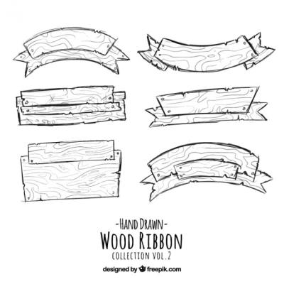 Hand Drawn Wooden Signs – Free Download for Eye-Catching Designs