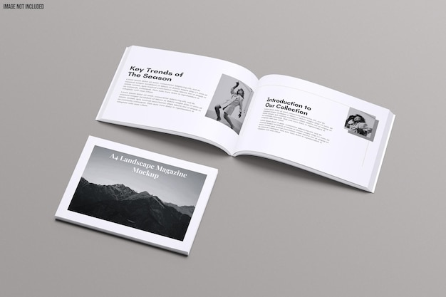 A4 Landscape Magazine Mockup – Free Download