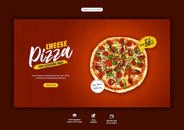 Cheese Pizza Web Banner Template – Free Download