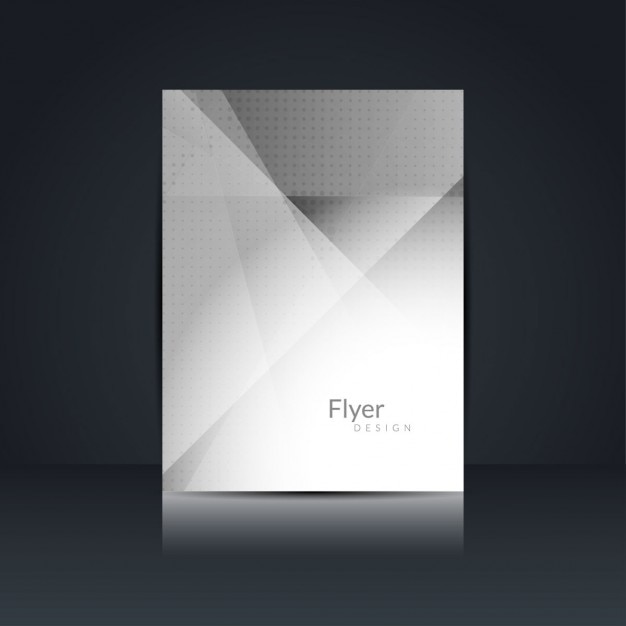 Stunning Gray Brochure Design Featuring Geometric Shapes – Free Download