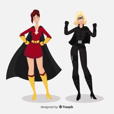 Colorful Female Superhero Collection – Free Download