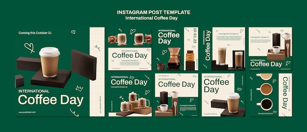 International Coffee Day Instagram Posts Collection – Free Download