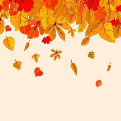 Golden Autumn Poster Template Featuring Isolated Fall Leaves – Free Download