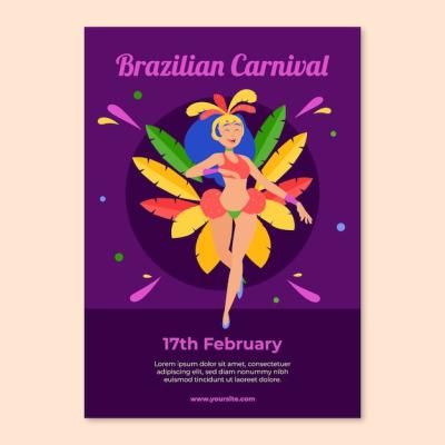 Carnival Party Celebration Vertical Poster Template – Free Download