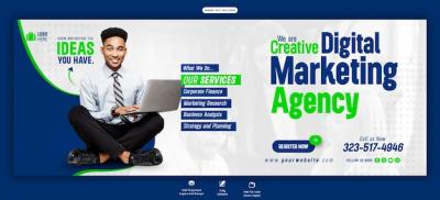 Corporate Facebook Cover Banner Template for Digital Marketing Agencies – Free Download