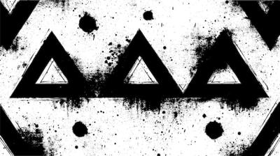 Geometric Triangle Design in Black Ink – Free Download