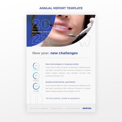 Annual Report Template for Flat Design Dental Clinic – Free Download