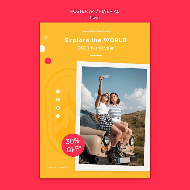 Traveling Print Template with Photo – Free Download