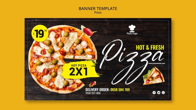 Pizza Restaurant Banner Template – Download Free Stock Photo