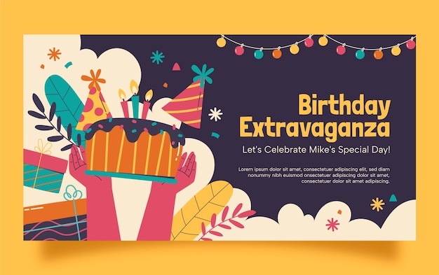 Birthday Party Facebook Post Template – Free Download